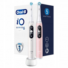 Szczoteczka magnetyczna Braun Oral-B iO 6 Duo White + Pink - dwupak