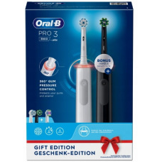 Zestaw OralB PRO 3 3900 Black + White  z 3 końcówkami