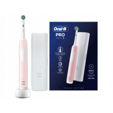 Szczoteczka elektryczna Braun Oral-B PRO Series 1 Travel Edition różowa z etui podróżnym