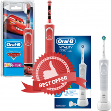 Zestaw szczoteczki elektrycznej dla dzieci Braun Oral-B Cars/Tachki + Vitality 100