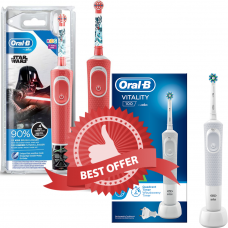 Braun Oral-B Starwars + Vitality 100 Biała elektryczna szczoteczka do zębów dla dzieci